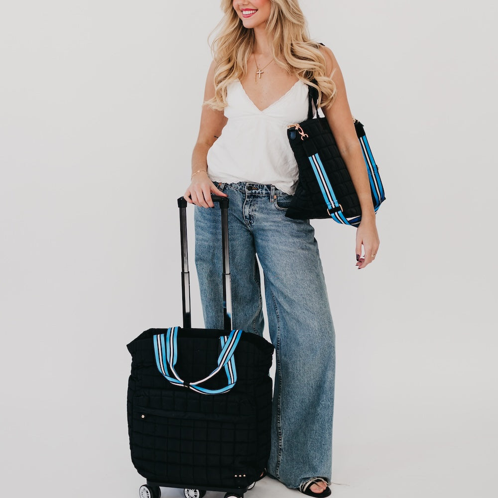 Tenley Quilted Tote Roller Bag-Tote Bag-Dear Me Southern Boutique, located in DeRidder, Louisiana