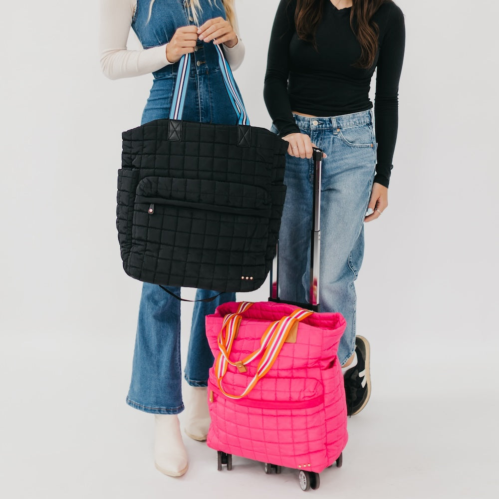 Tenley Quilted Tote Roller Bag-Tote Bag-Dear Me Southern Boutique, located in DeRidder, Louisiana
