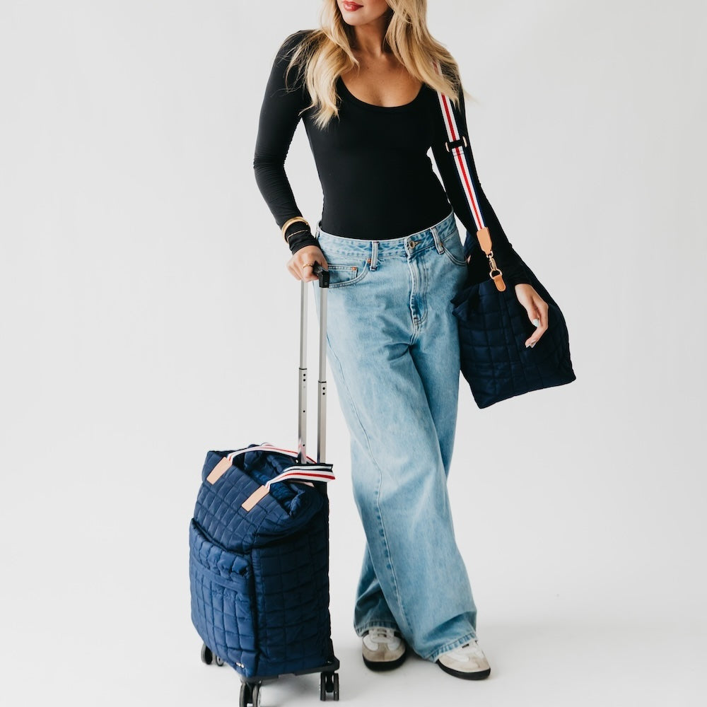 Tenley Quilted Tote Roller Bag-Tote Bag-Dear Me Southern Boutique, located in DeRidder, Louisiana
