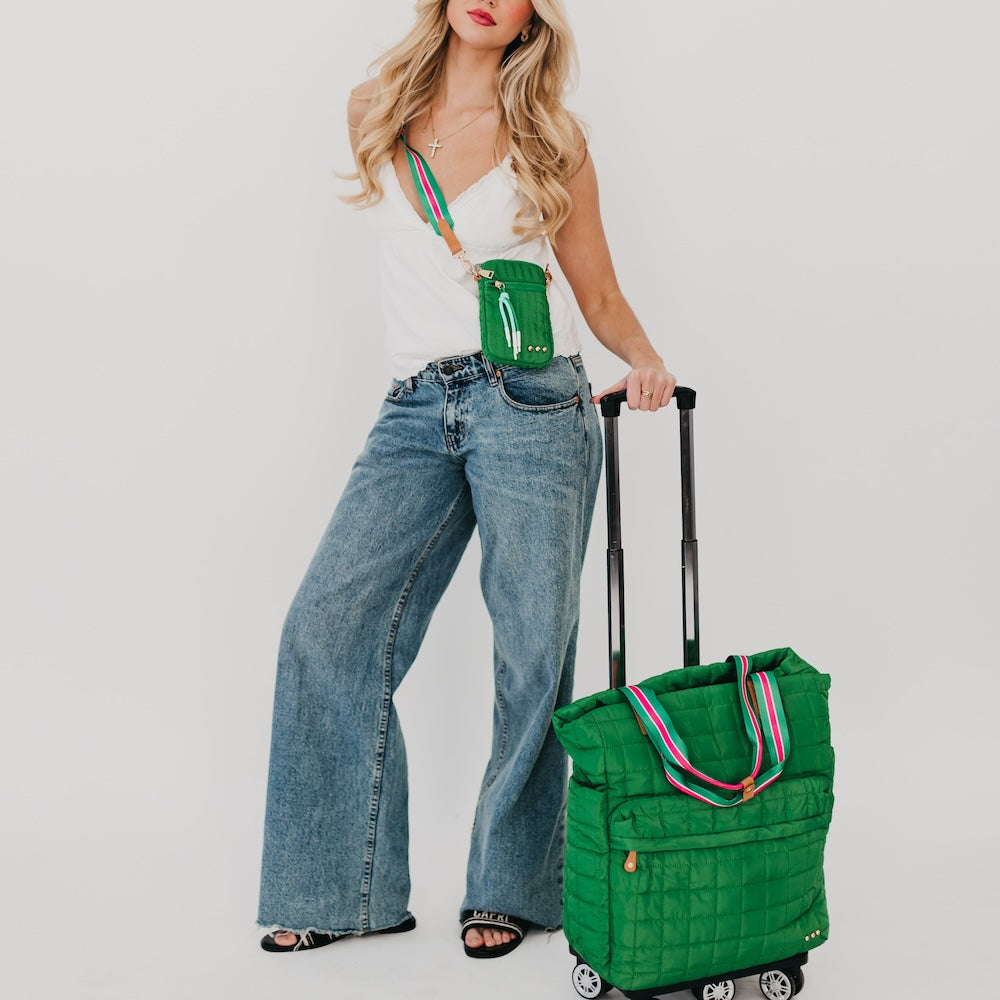Tenley Quilted Tote Roller Bag-Tote Bag-Dear Me Southern Boutique, located in DeRidder, Louisiana