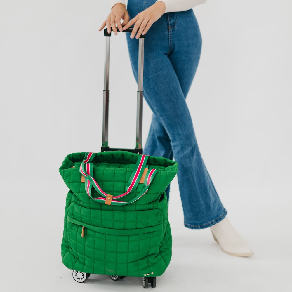 Tenley Quilted Tote Roller Bag-Tote Bag-Dear Me Southern Boutique, located in DeRidder, Louisiana
