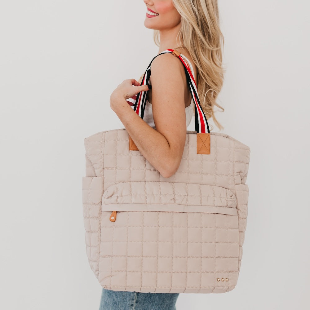 Tenley Quilted Tote Roller Bag-Tote Bag-Dear Me Southern Boutique, located in DeRidder, Louisiana