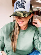 Thankful Embroidered Sweatshirt - Olive-Sweaters-Dear Me Southern Boutique, located in DeRidder, Louisiana