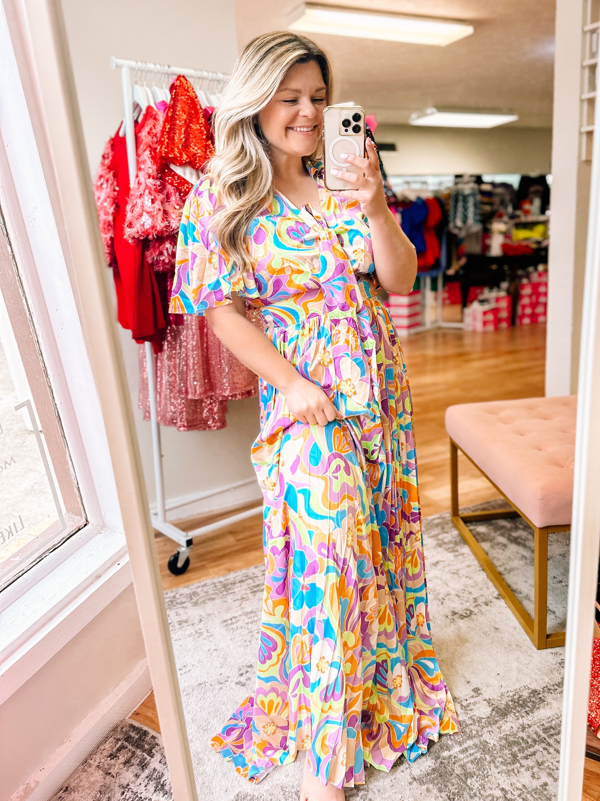 That 70s Girl Jumpsuit-Bottoms-Dear Me Southern Boutique, located in DeRidder, Louisiana