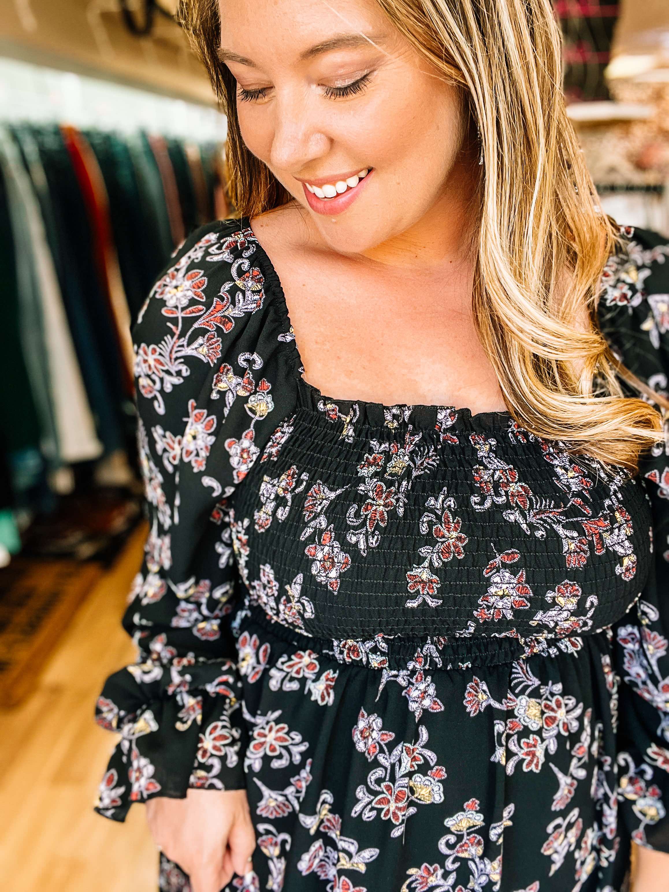 The Beth Floral Maxi Dress-Maxi Dresses-Dear Me Southern Boutique, located in DeRidder, Louisiana