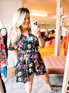 The Darla Floral Romper-Bottoms-Dear Me Southern Boutique, located in DeRidder, Louisiana