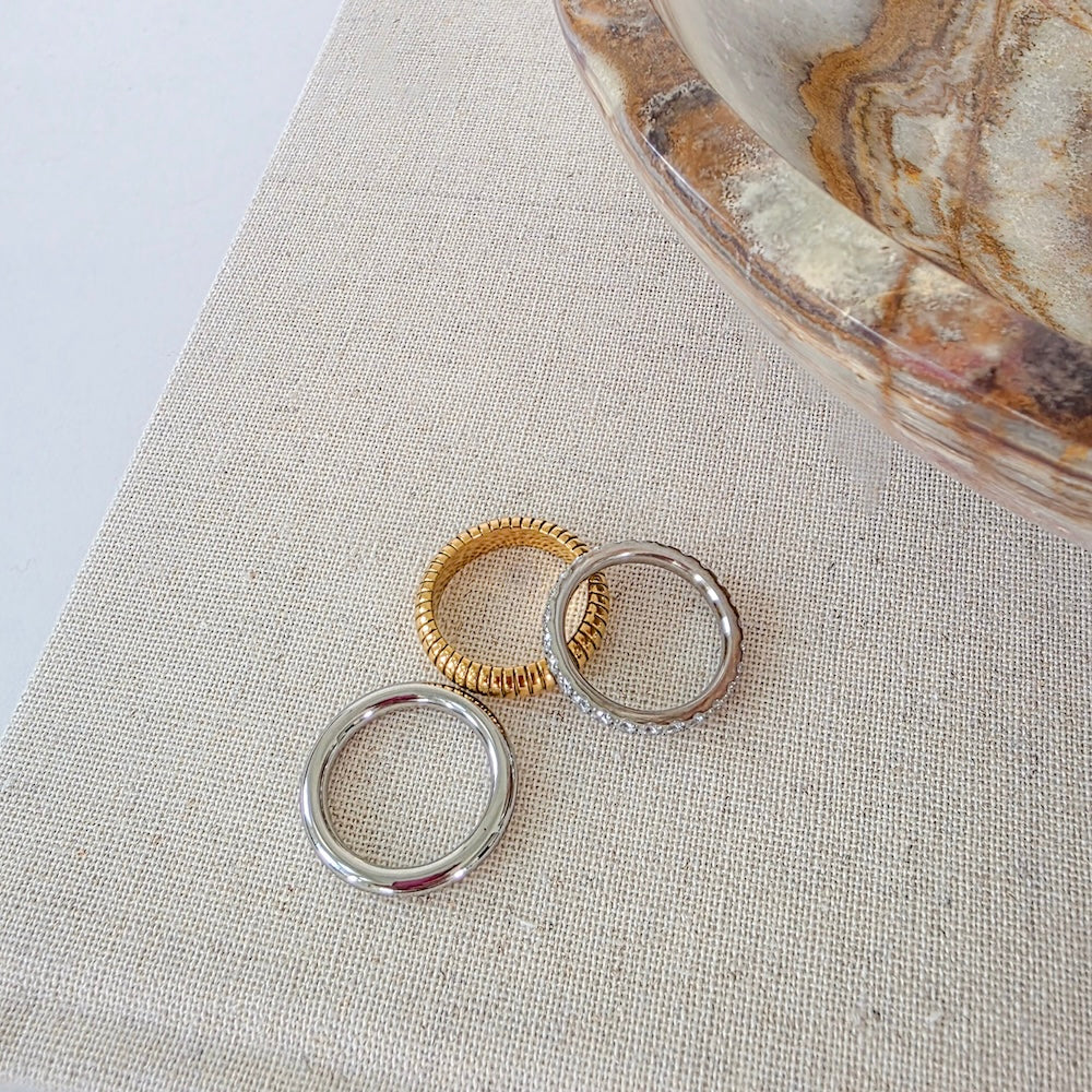 The Element Stack Ring Trio - WATERPROOF-Presales-Dear Me Southern Boutique, located in DeRidder, Louisiana