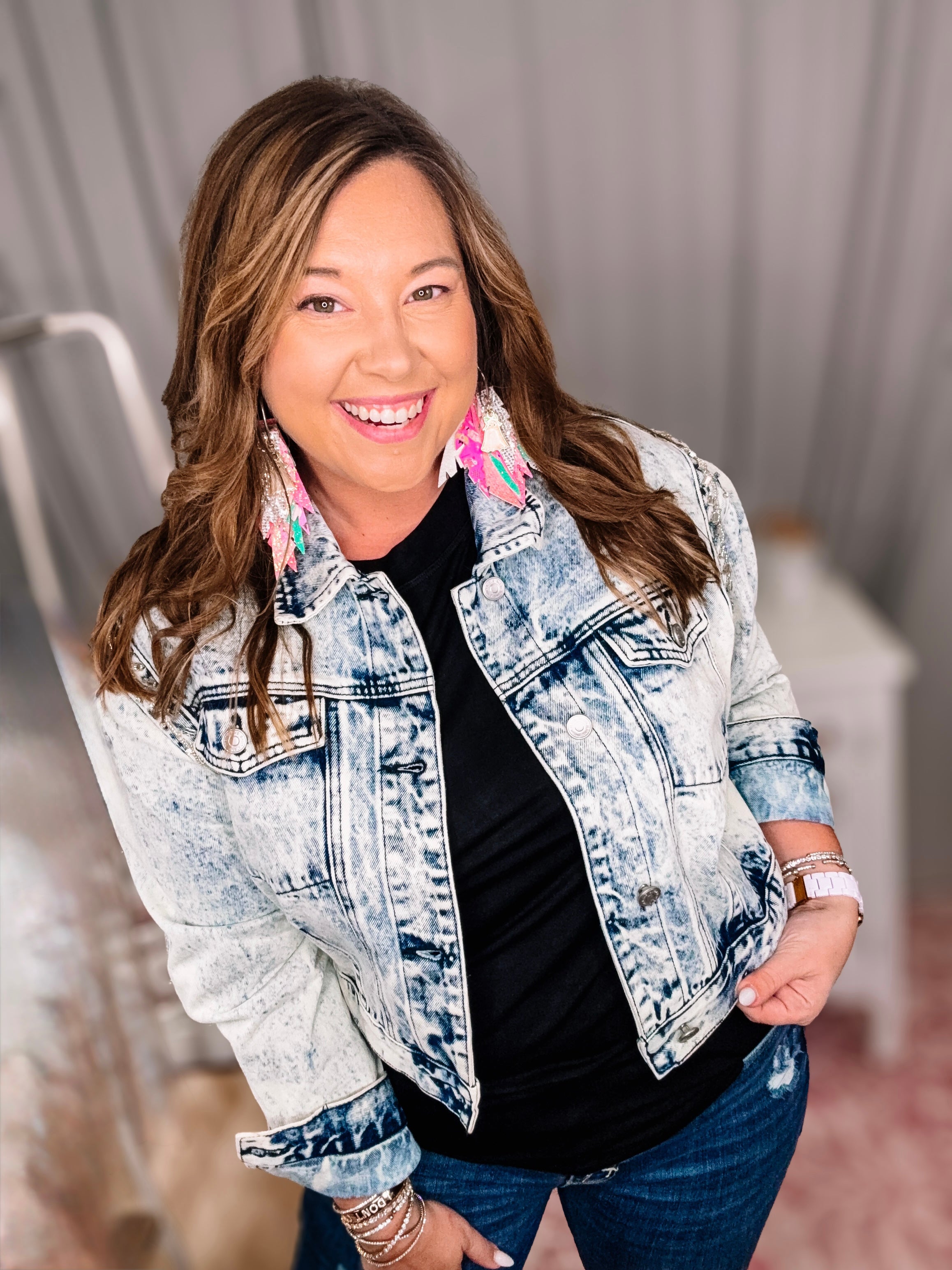 The Grand Entrance Denim Jacket-Jackets-Dear Me Southern Boutique, located in DeRidder, Louisiana
