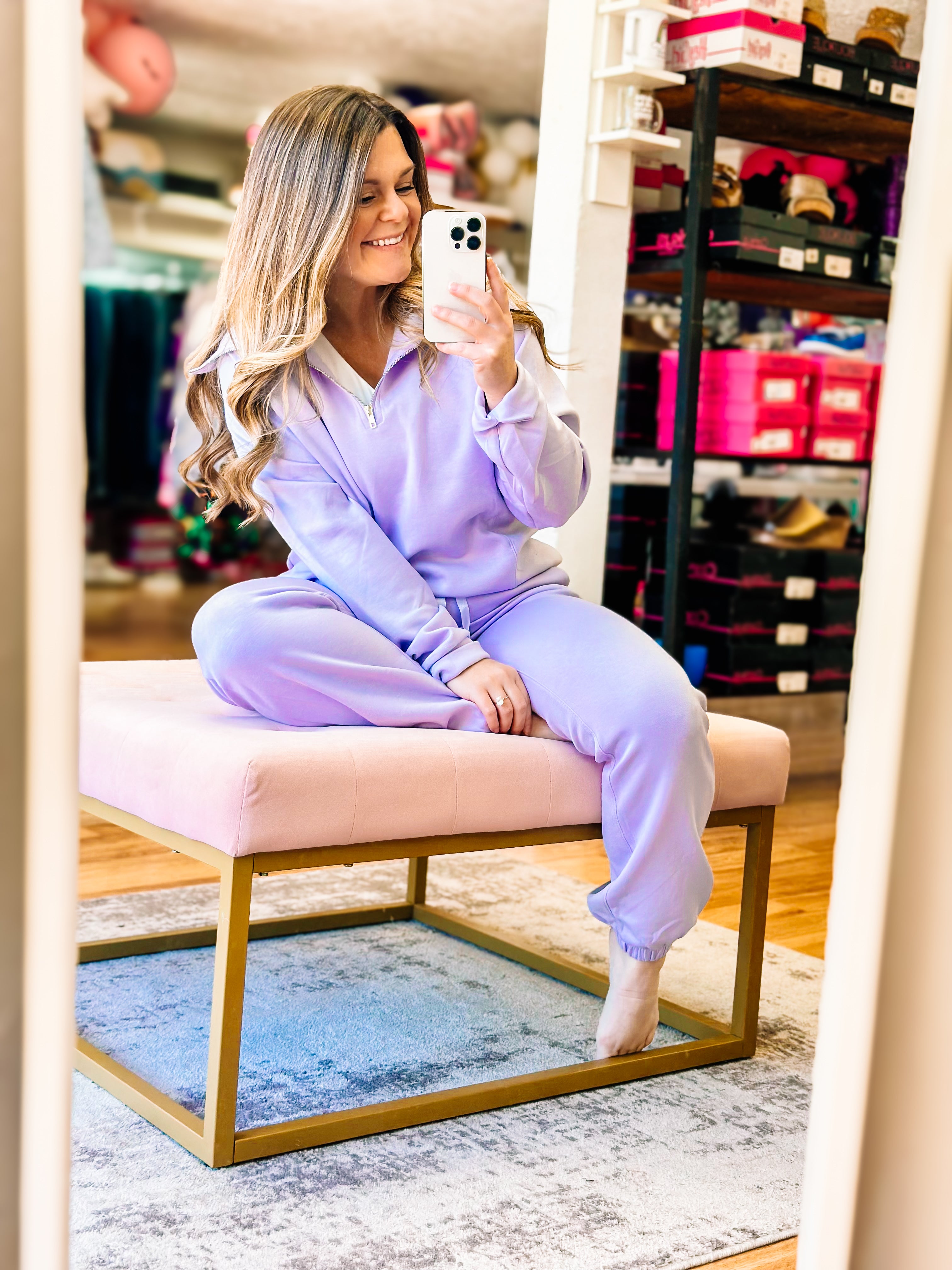 The Laken Lounge Set - Lavender-Loungewear-Dear Me Southern Boutique, located in DeRidder, Louisiana