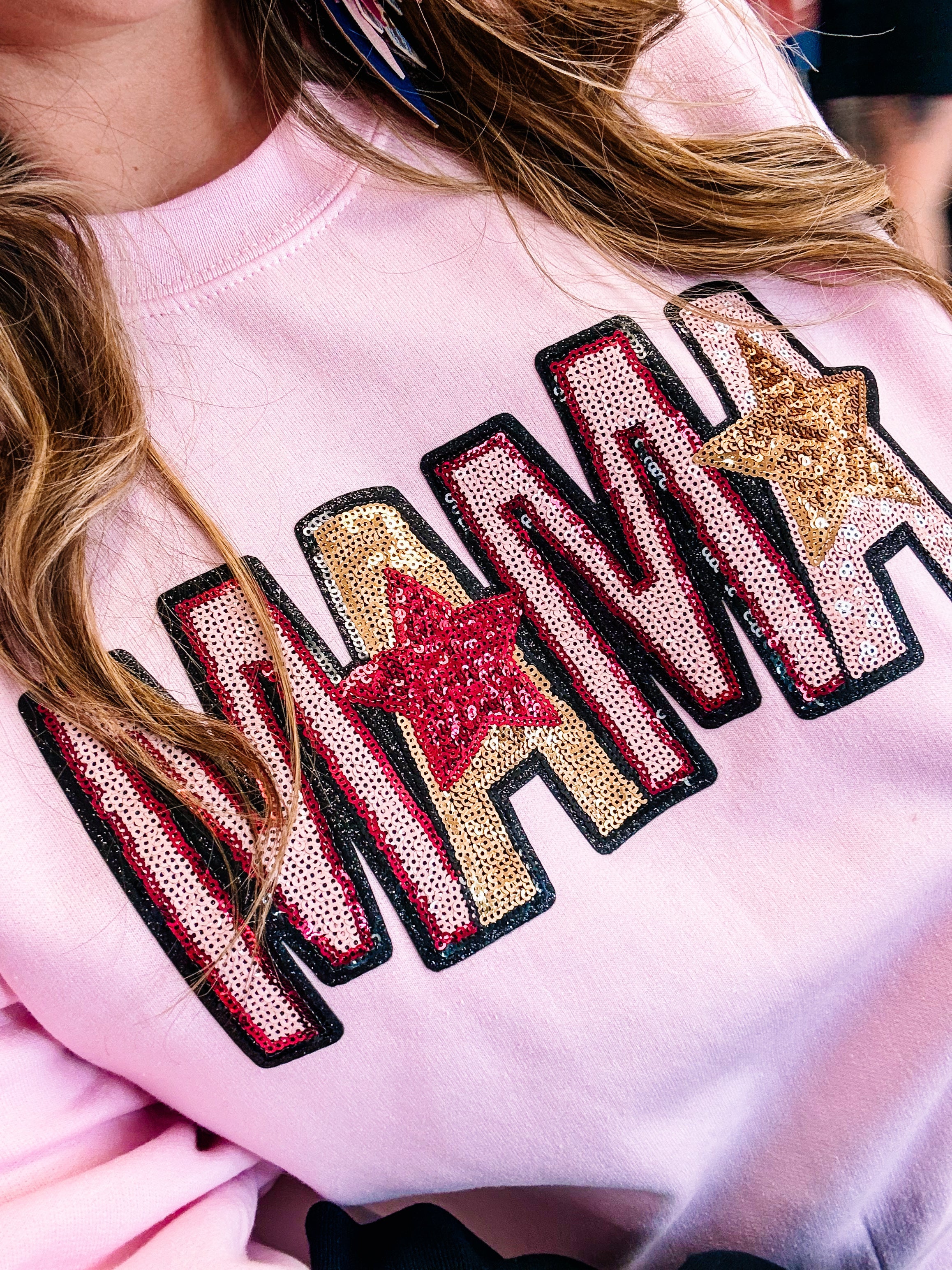 The Star Mama Sequin Sweatshirt-Sweatshirts-Dear Me Southern Boutique, located in DeRidder, Louisiana