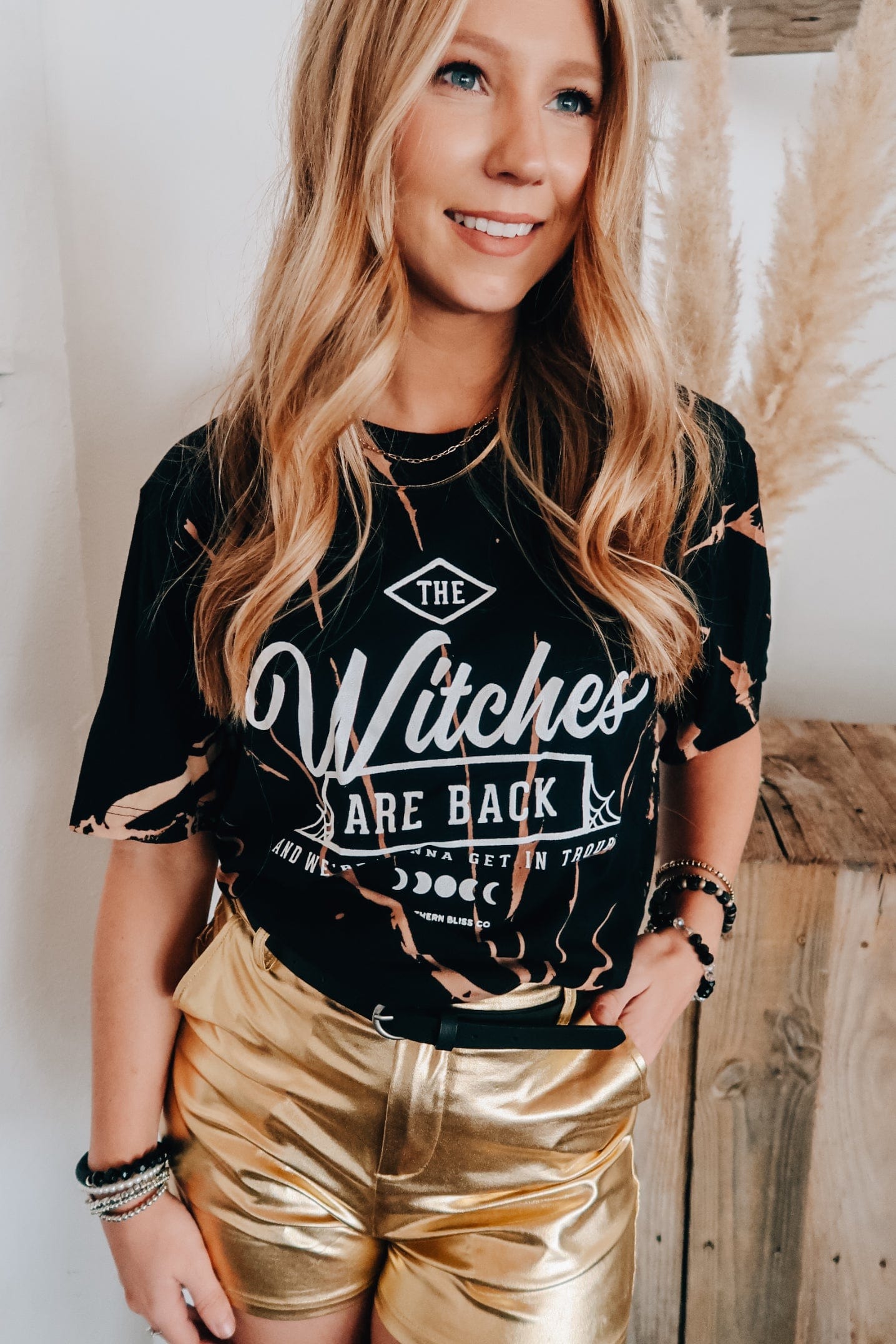 The Witches Are Back Bleached Tee-Dear Me Southern Boutique, located in DeRidder, Louisiana