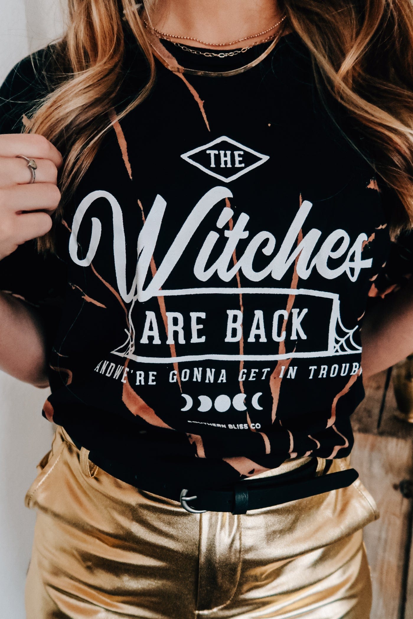 The Witches Are Back Bleached Tee-Dear Me Southern Boutique, located in DeRidder, Louisiana