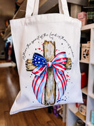 There is Freedom- White Canvas Tote-Tote Bags-Dear Me Southern Boutique, located in DeRidder, Louisiana