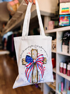 There is Freedom- White Canvas Tote-Tote Bags-Dear Me Southern Boutique, located in DeRidder, Louisiana