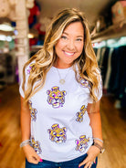 Tiger Blitz Sequin Top-Graphic Tops-Dear Me Southern Boutique, located in DeRidder, Louisiana
