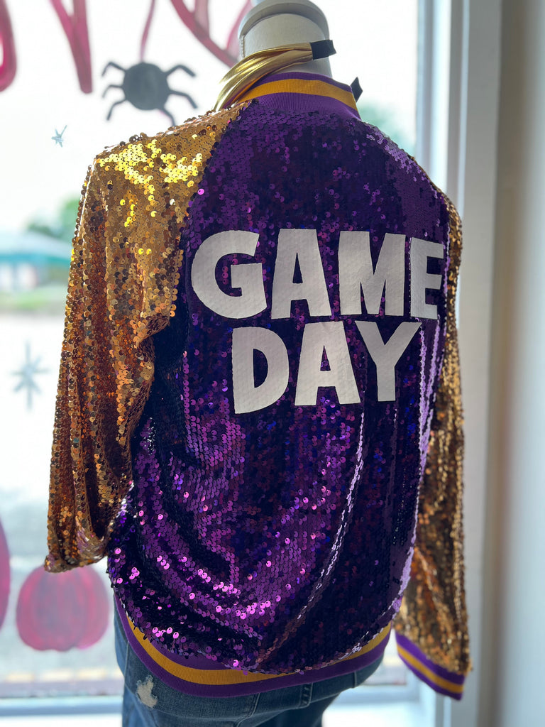 Tiger Game Day Bomber Jacket-Dear Me Southern Boutique, located in DeRidder, Louisiana
