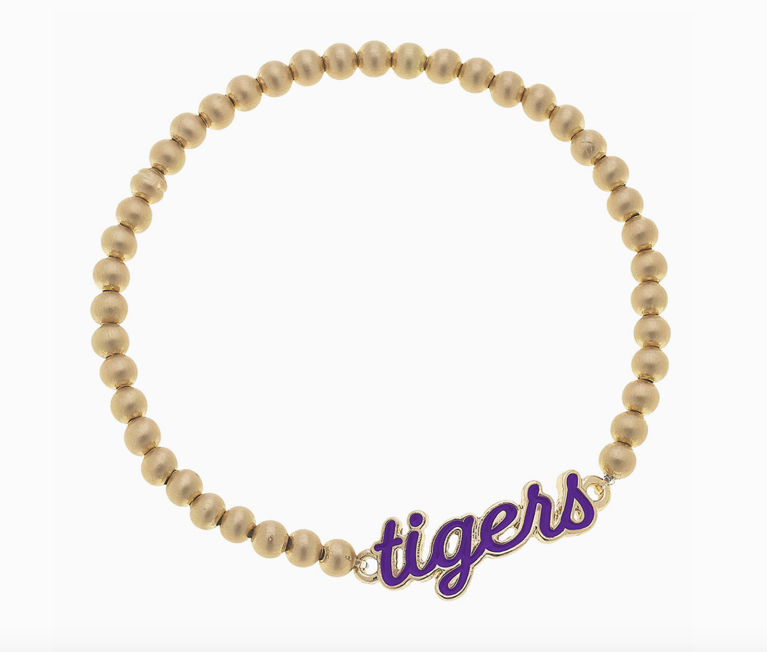Tigers Purple Enamel Beaded Bracelet-Game Day-Dear Me Southern Boutique, located in DeRidder, Louisiana
