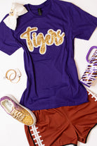 Tigers Sequin Spirit Tee-Game Day-Dear Me Southern Boutique, located in DeRidder, Louisiana