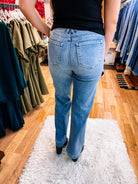 Timeless Trouser Wide Leg Judy Blue Jeans-Jeans-Dear Me Southern Boutique, located in DeRidder, Louisiana