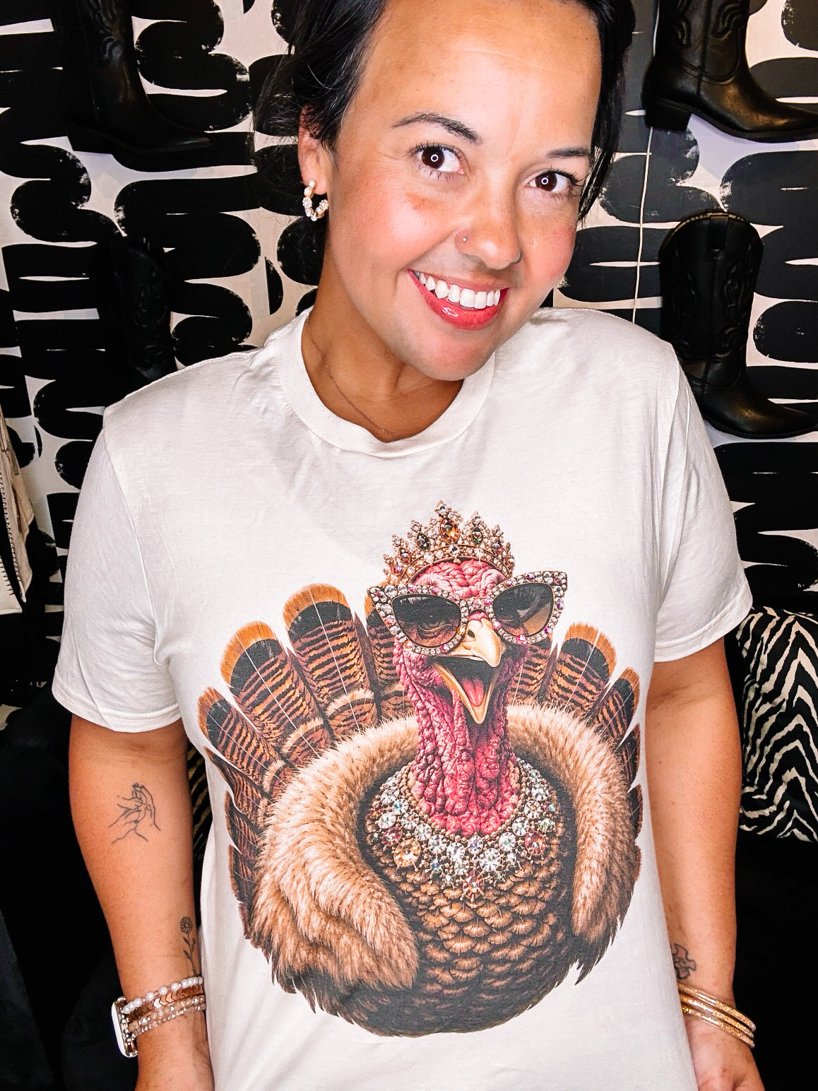Turkey Glam Queen Bougie Rhinestone Pullover/Tee-Presales-Dear Me Southern Boutique, located in DeRidder, Louisiana