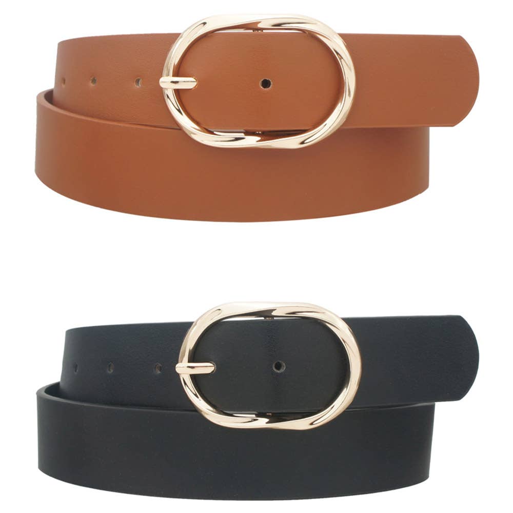 Twist Oval Buckle Duo Belt-Dear Me Southern Boutique, located in DeRidder, Louisiana