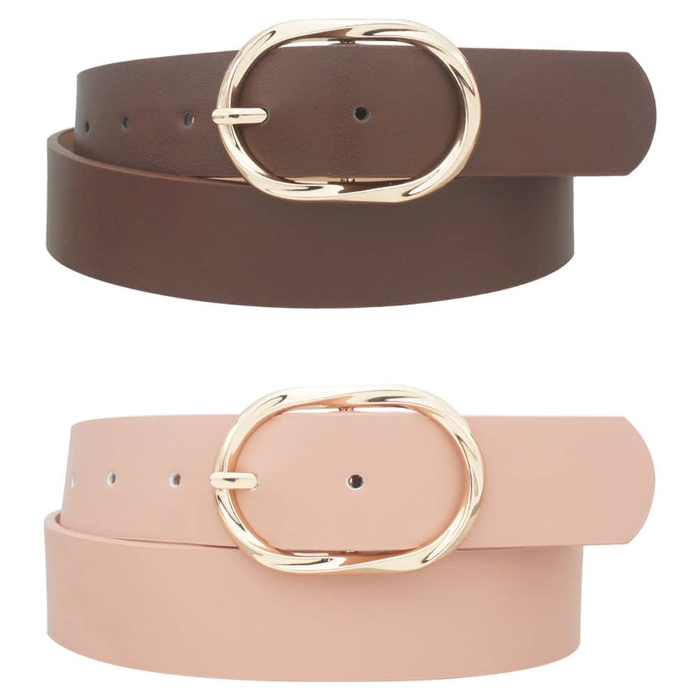 Twist Oval Buckle Duo Belt-Dear Me Southern Boutique, located in DeRidder, Louisiana