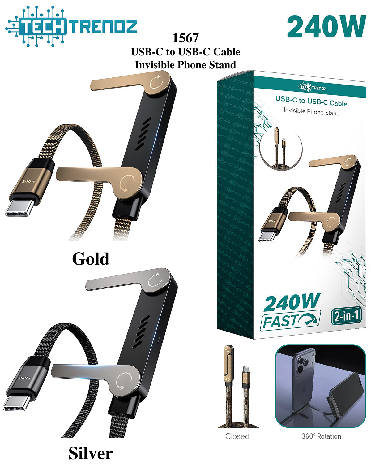 USB-C Cable & Phone Stand-Dear Me Southern Boutique, located in DeRidder, Louisiana