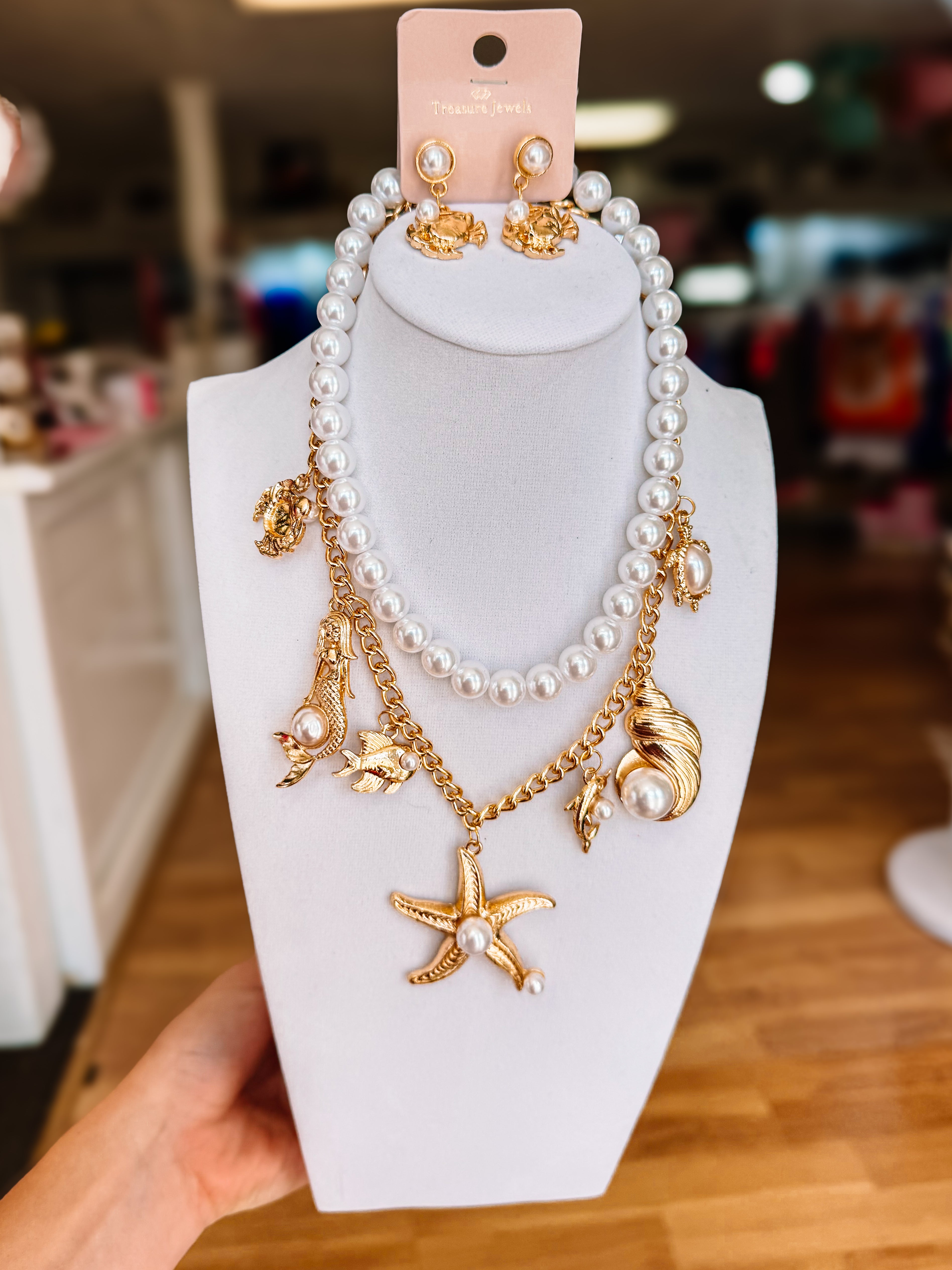 Under The Sea Chic Necklace Set-Jewelry-Dear Me Southern Boutique, located in DeRidder, Louisiana