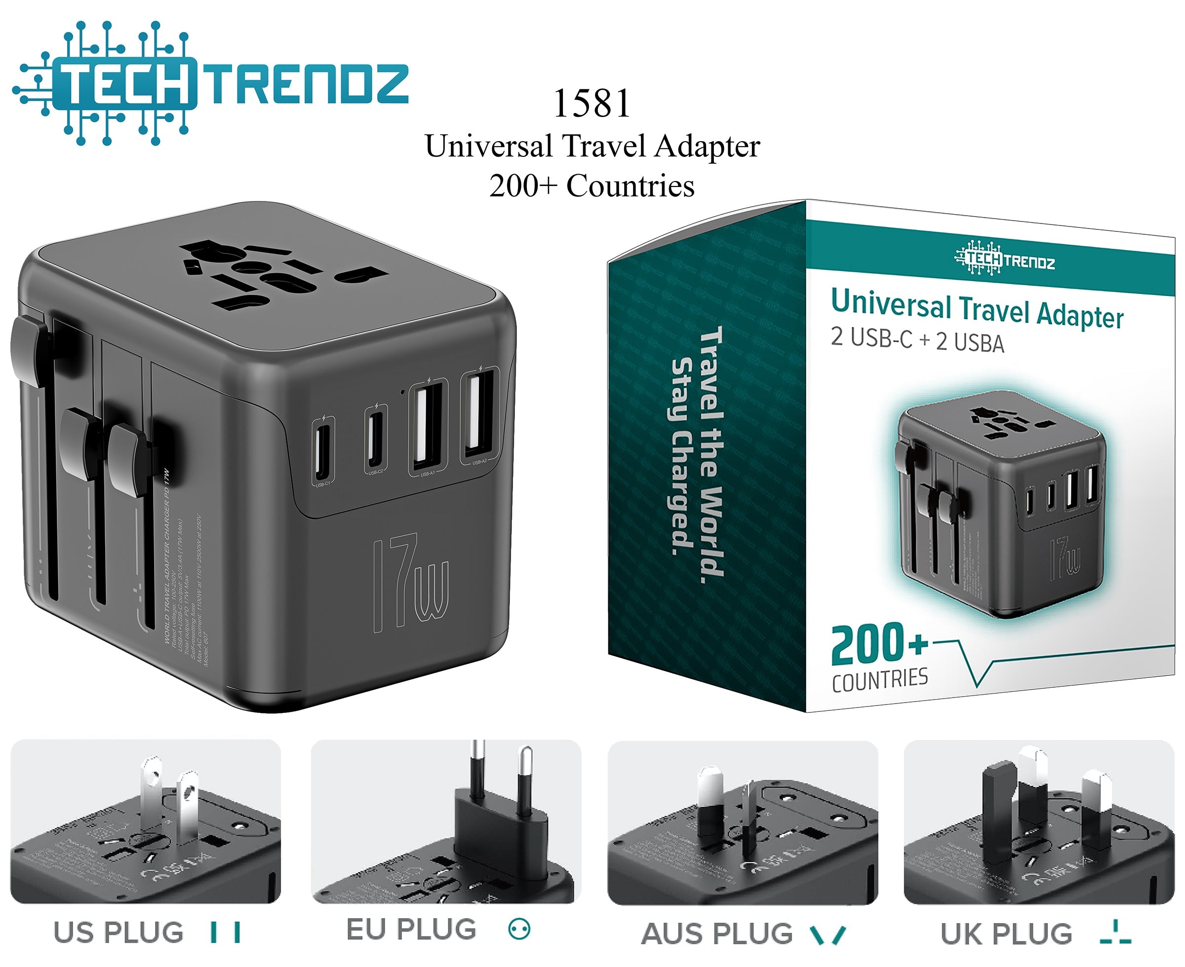 Universal Travel Adapter-Dear Me Southern Boutique, located in DeRidder, Louisiana