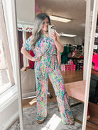 Vacay Vibes Floral Jumpsuit-Bottoms-Dear Me Southern Boutique, located in DeRidder, Louisiana