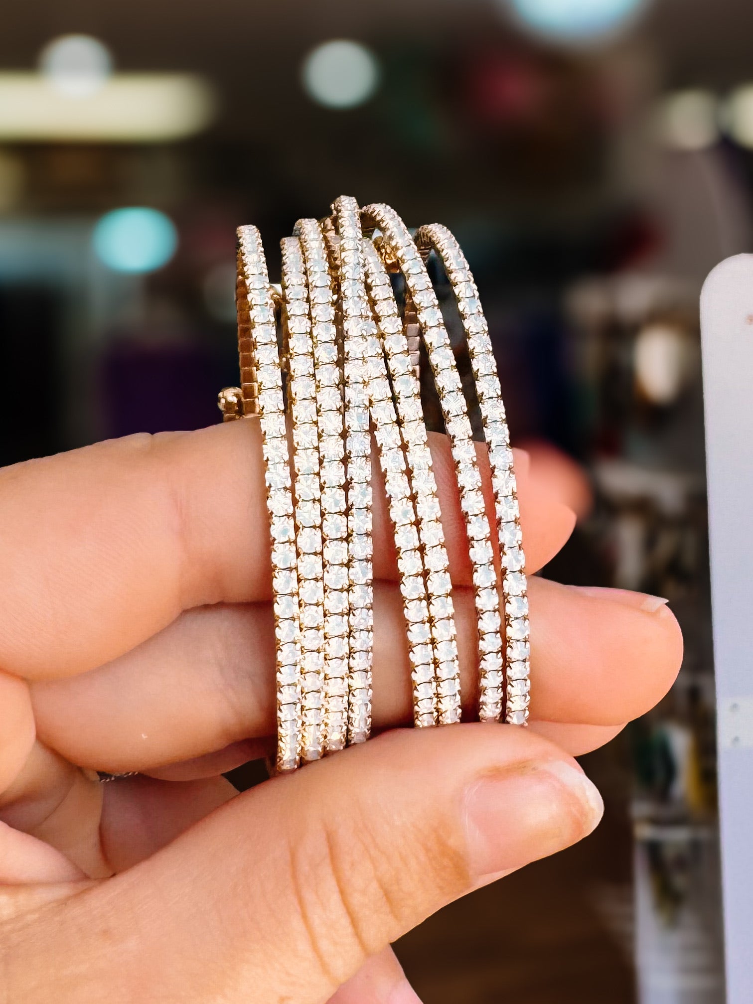 Venice Crystal Bangle - Gold Metal-Presales-Dear Me Southern Boutique, located in DeRidder, Louisiana