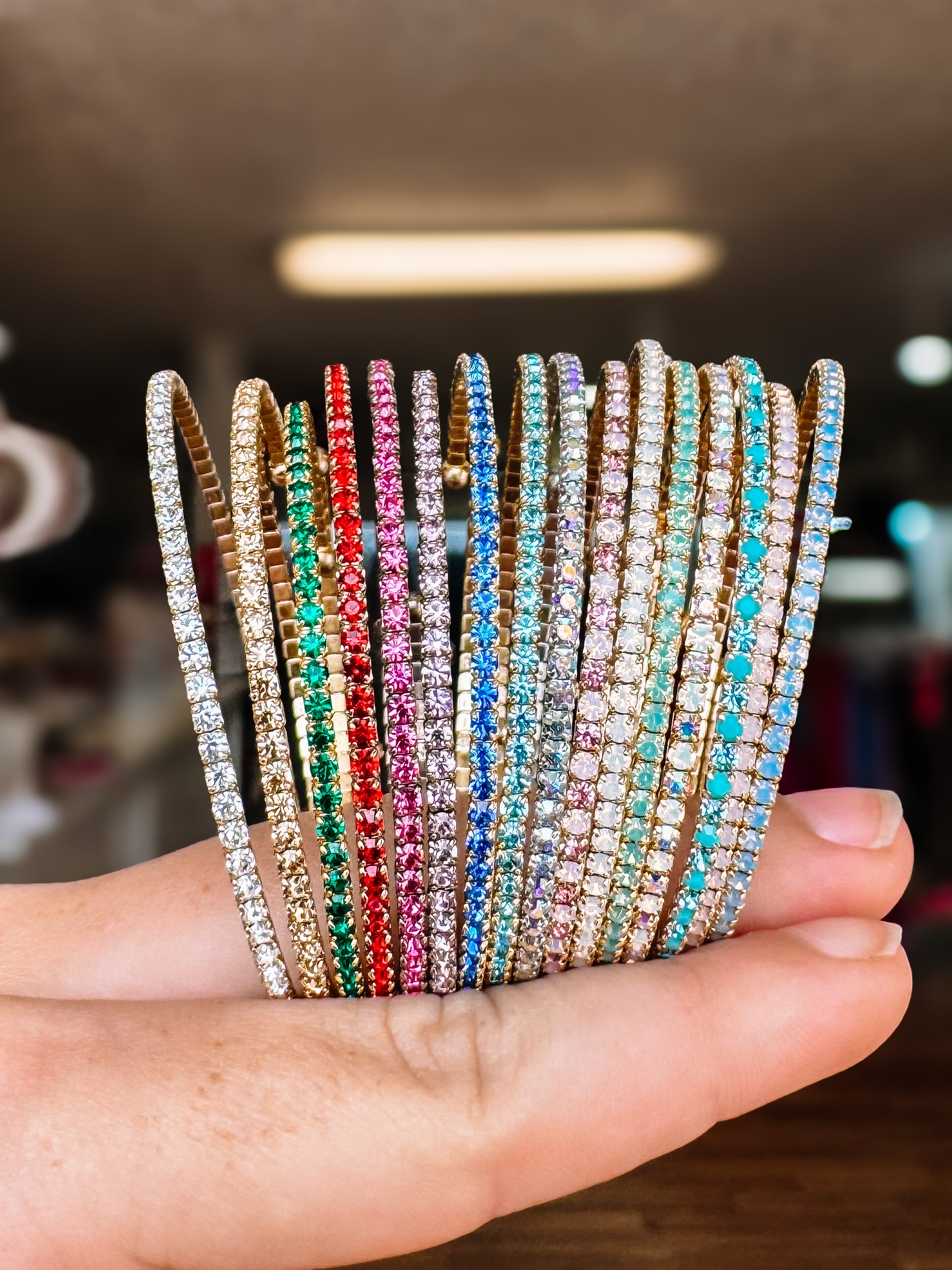 Venice Crystal Bangle - Gold Metal-Presales-Dear Me Southern Boutique, located in DeRidder, Louisiana
