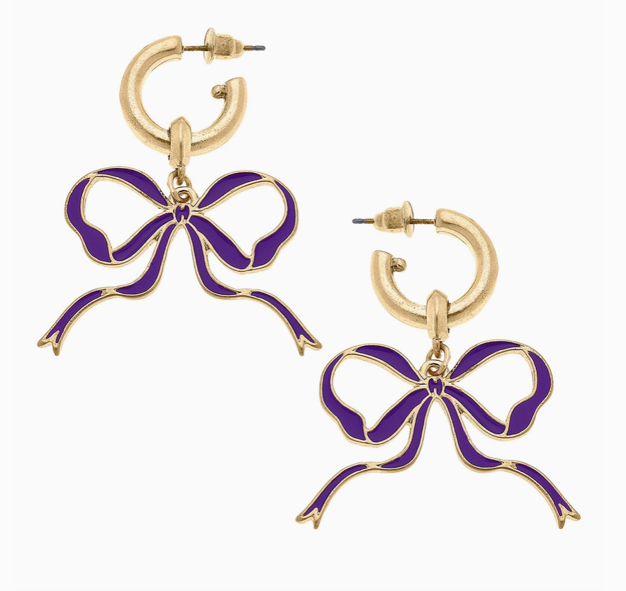 Veronica Bow Game Day Earrings-Earrings-Dear Me Southern Boutique, located in DeRidder, Louisiana