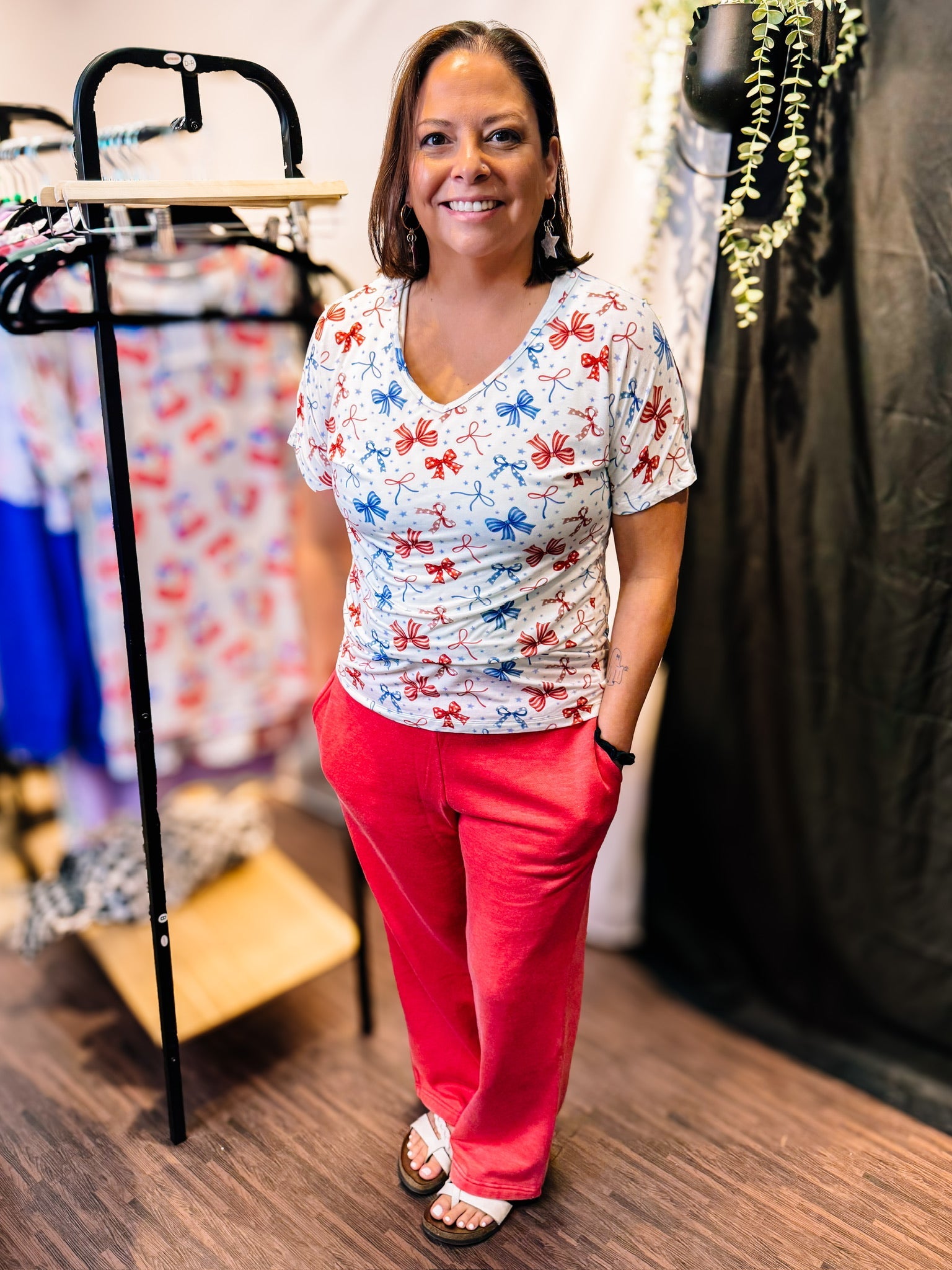 Vintage Wash Wide Leg Sweatpants- Red-Dear Me Southern Boutique, located in DeRidder, Louisiana