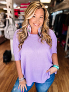 Waffle Knit Dolman Poncho Top -Orchid-Blouses-Dear Me Southern Boutique, located in DeRidder, Louisiana