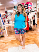 Watch Me Bloom Floral Everyday Drawstring Shorts-Athletic Bottoms-Dear Me Southern Boutique, located in DeRidder, Louisiana