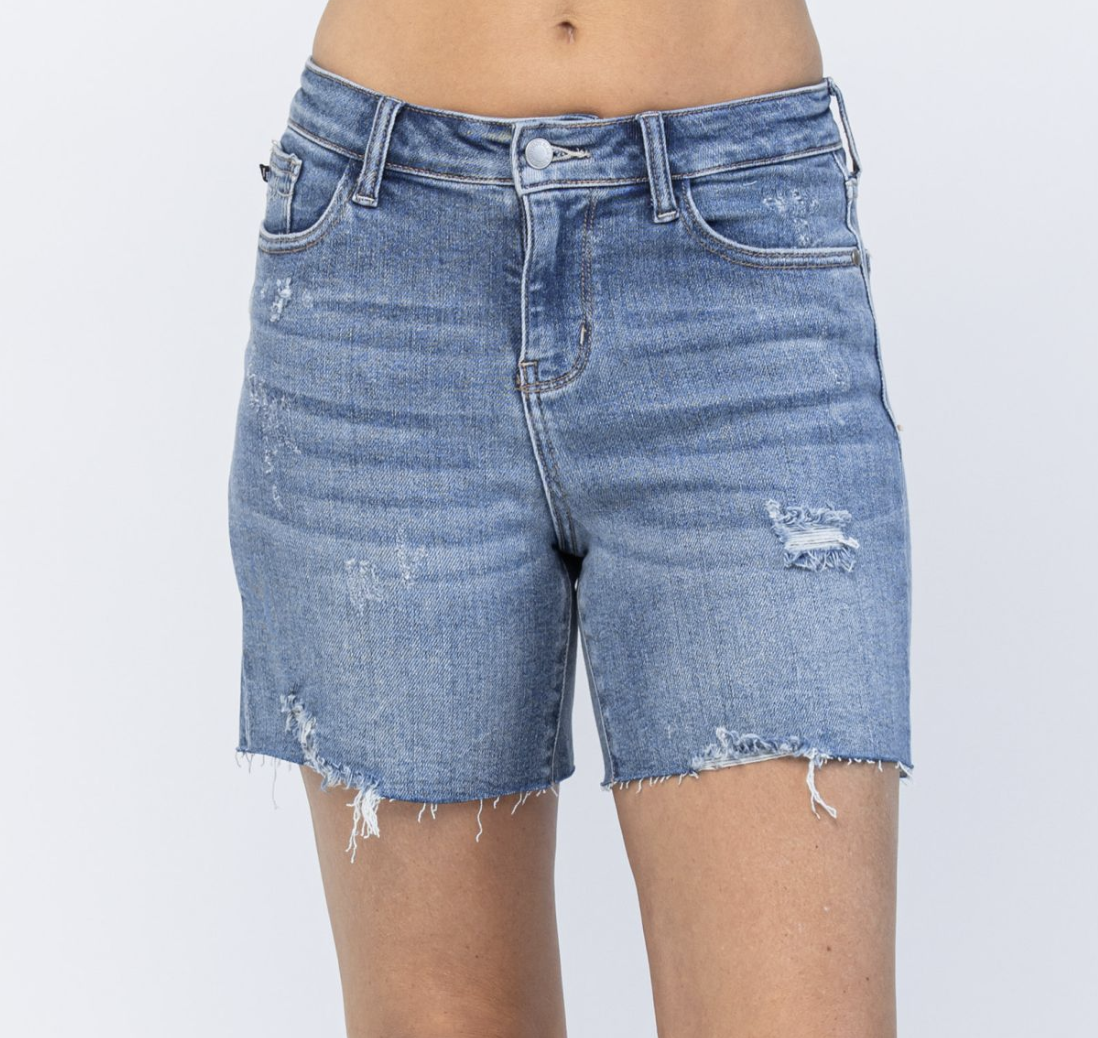Weekend Energy Judy Blue Shorts-Shorts/Skirts/Skorts-Dear Me Southern Boutique, located in DeRidder, Louisiana