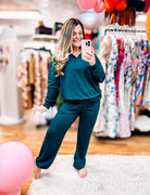 Weekend Lounge Set - Hunter Green-Dear Me Southern Boutique, located in DeRidder, Louisiana