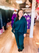 Weekend Lounge Set - Hunter Green-Dear Me Southern Boutique, located in DeRidder, Louisiana