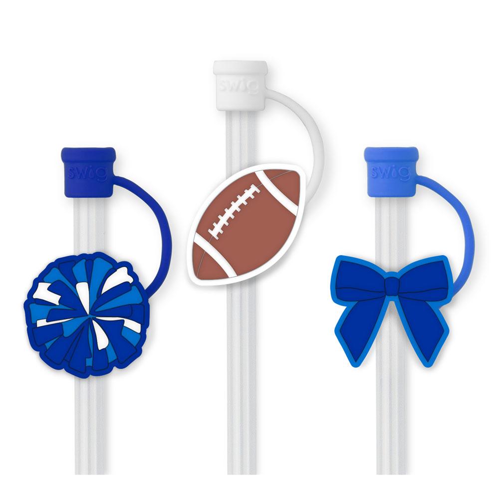 We've Got Spirit Royal Swig Straw Topper Set-Straw Toppers-Dear Me Southern Boutique, located in DeRidder, Louisiana
