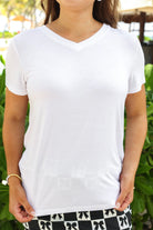 White Basic Tee-Graphic Tops-Dear Me Southern Boutique, located in DeRidder, Louisiana