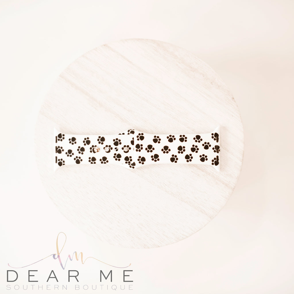 White Paw Print Watch Band-Watch Band-Dear Me Southern Boutique, located in DeRidder, Louisiana
