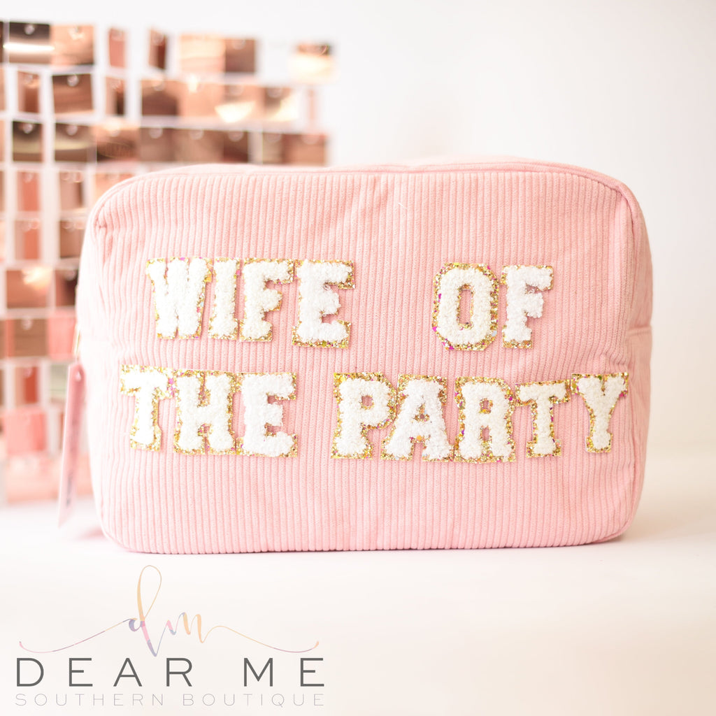 Wife of the Party Chenille Bag-Gifts-Dear Me Southern Boutique, located in DeRidder, Louisiana