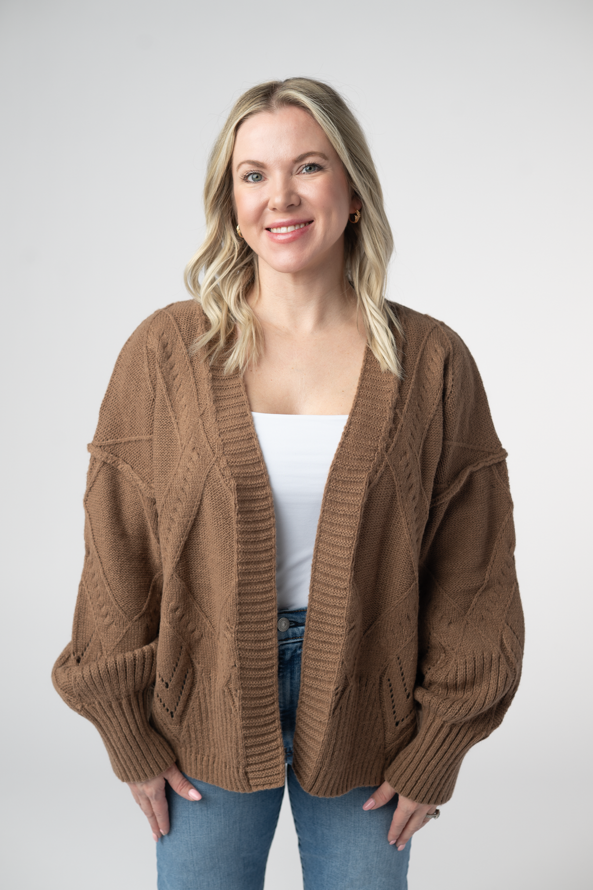 Willow Cardigan - Mocha-Cardigan-Dear Me Southern Boutique, located in DeRidder, Louisiana