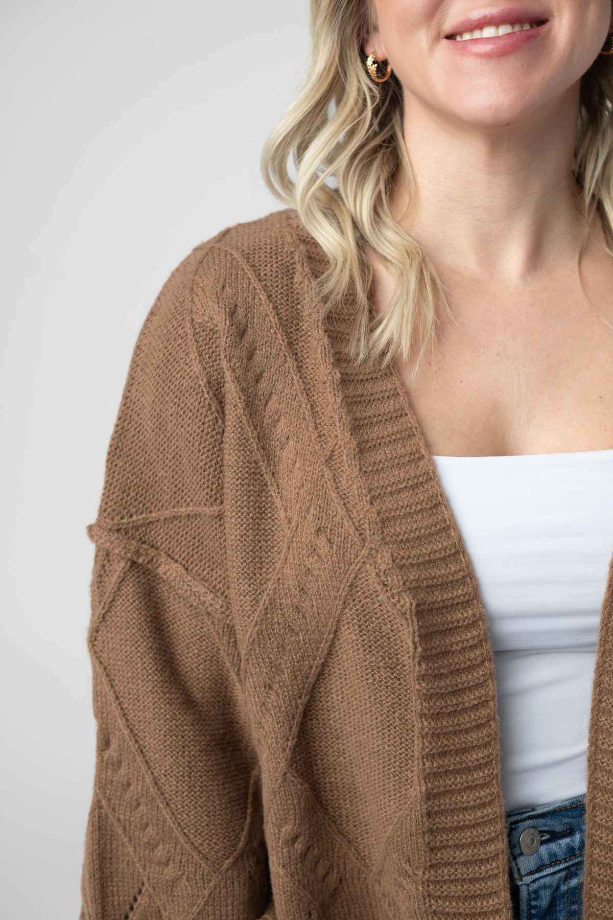 Willow Cardigan - Mocha-Cardigan-Dear Me Southern Boutique, located in DeRidder, Louisiana