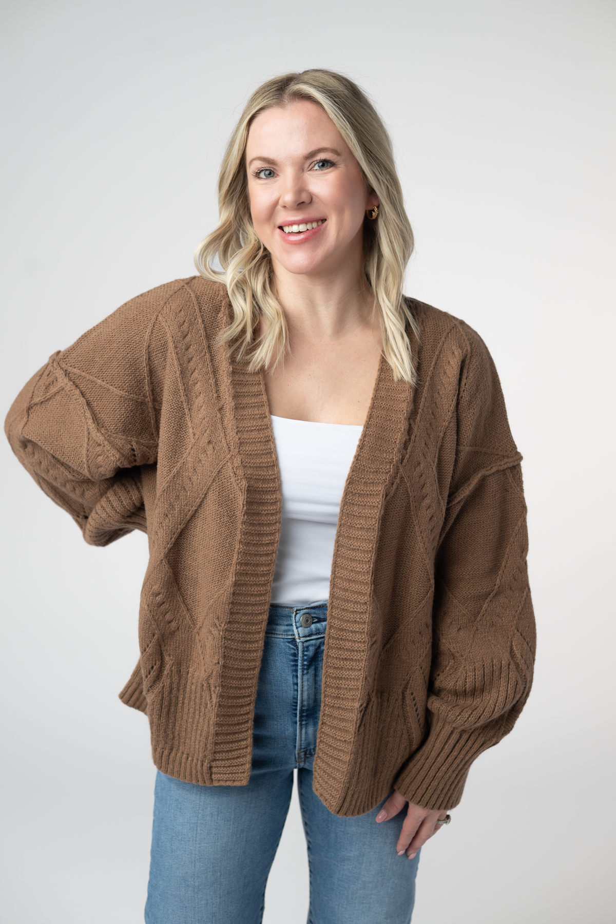 Willow Cardigan - Mocha-Cardigan-Dear Me Southern Boutique, located in DeRidder, Louisiana