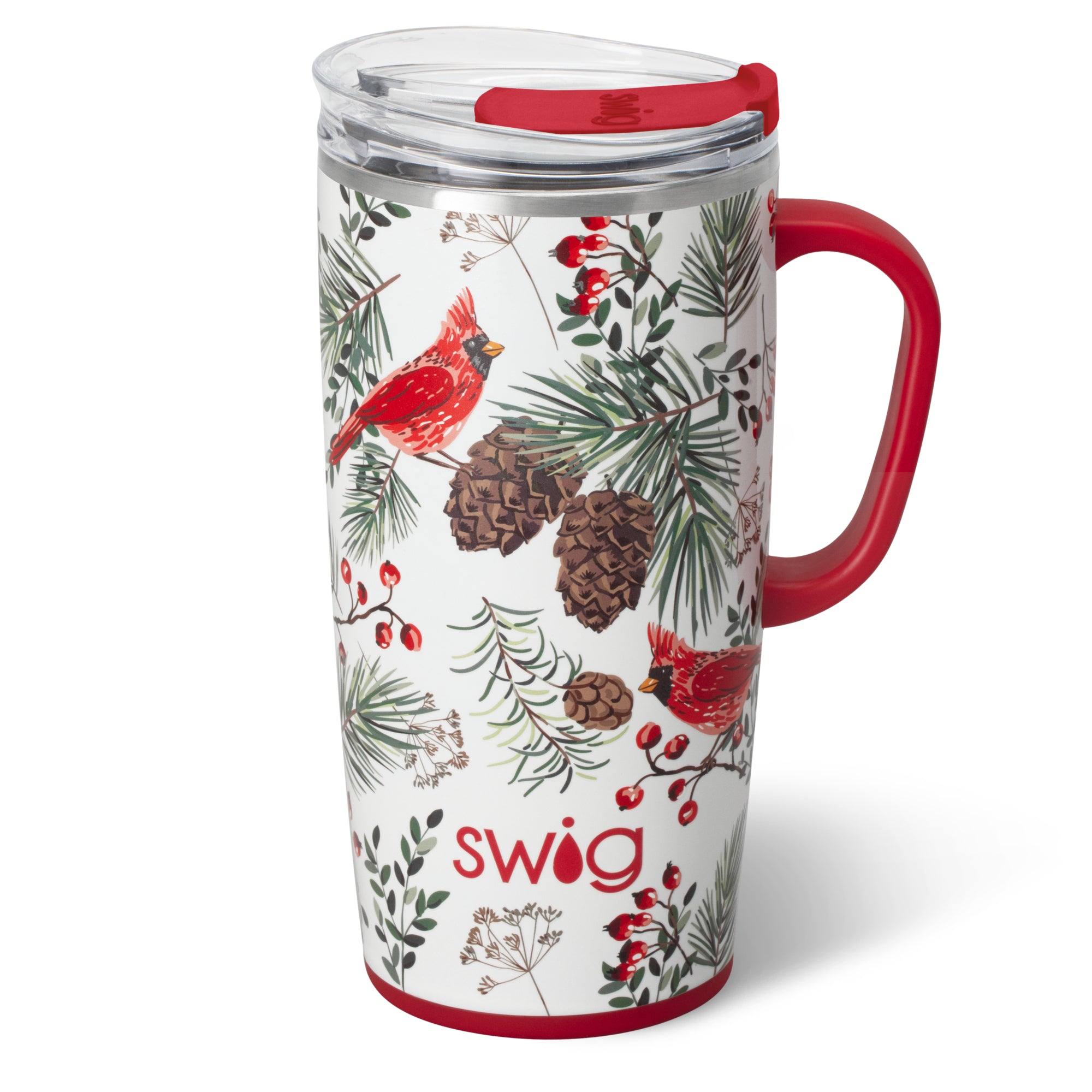 Winter Cardinals Travel Mug 22oz-Travel Mugs-Dear Me Southern Boutique, located in DeRidder, Louisiana