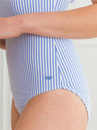 Women's Seersucker 1-Piece Swim Suit-Swimsuits-Dear Me Southern Boutique, located in DeRidder, Louisiana