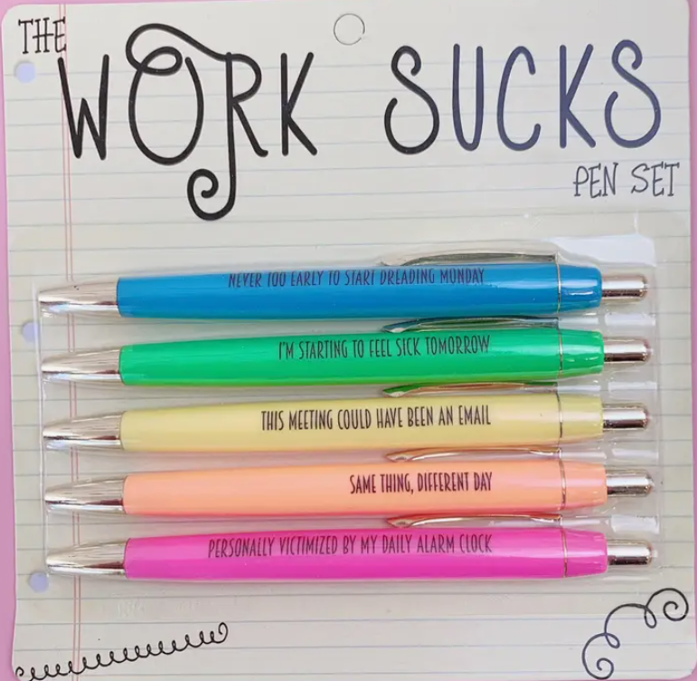 Work Sucks Pen Set-Gifts-Dear Me Southern Boutique, located in DeRidder, Louisiana