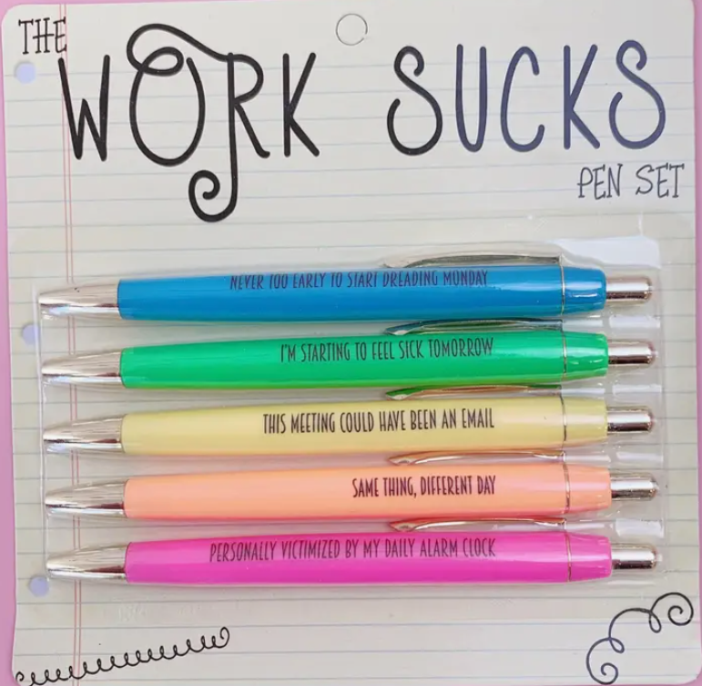 Work Sucks Pen Set-Pens-Dear Me Southern Boutique, located in DeRidder, Louisiana